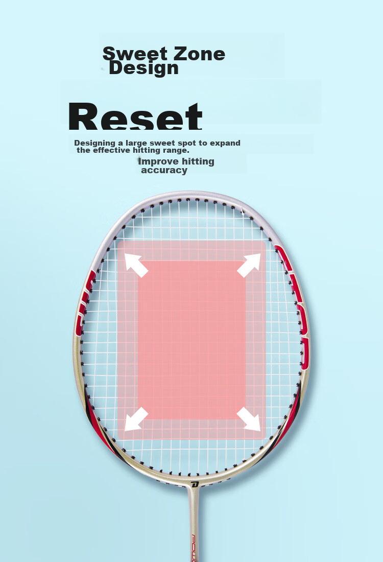 DHS Badminton Racket, One-Piece Advanced Competition Racket, Pre-Strung EG402 3