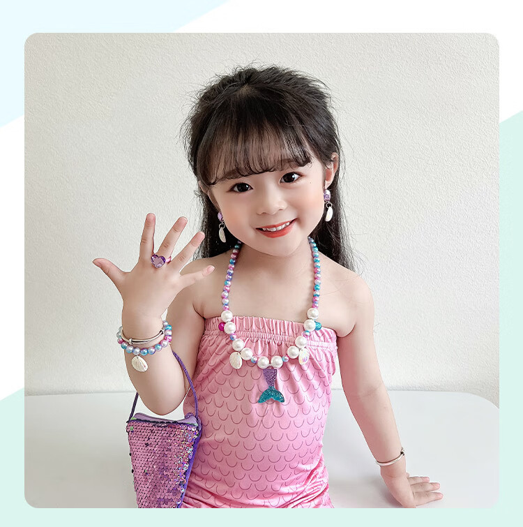 CHIMERA 6-Piece Mermaid Jewelry Set, Decorative Accessories for Children, Girls, And Young Women, Mid-Autumn Festival Gift 15