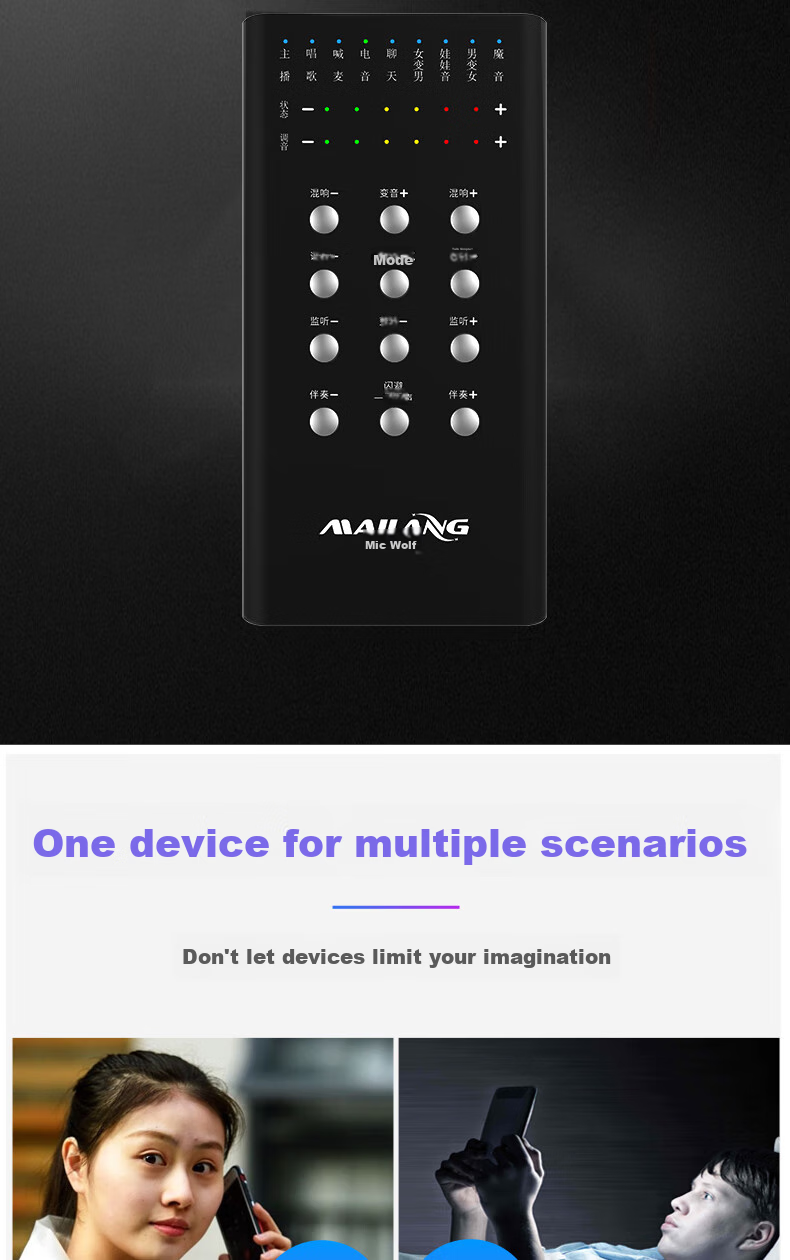 Mailang (Malau) S3 Voice Changer [Universal Version], Mobile Real-Time Voice Transformer for Male to Female And Male to Male, Live Streaming Karaoke Sound Card, Voice Call Computer Gaming Voice Modulator 15
