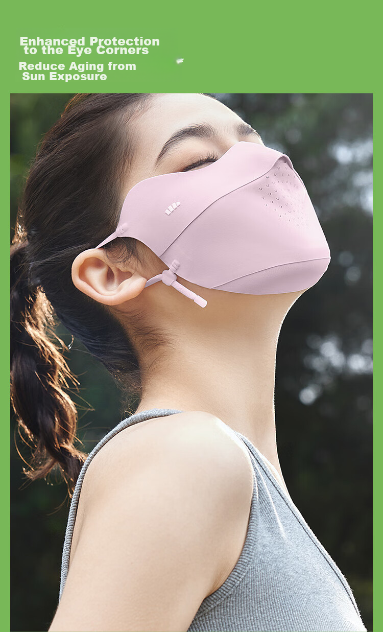 Beneunder Sun Protection Face Mask, Full-Face Ice Silk Sunscreen Face Cover for Women, Face Mini Skirt, Summer High-Value UV Protection, Breathable Cycling Mask 9