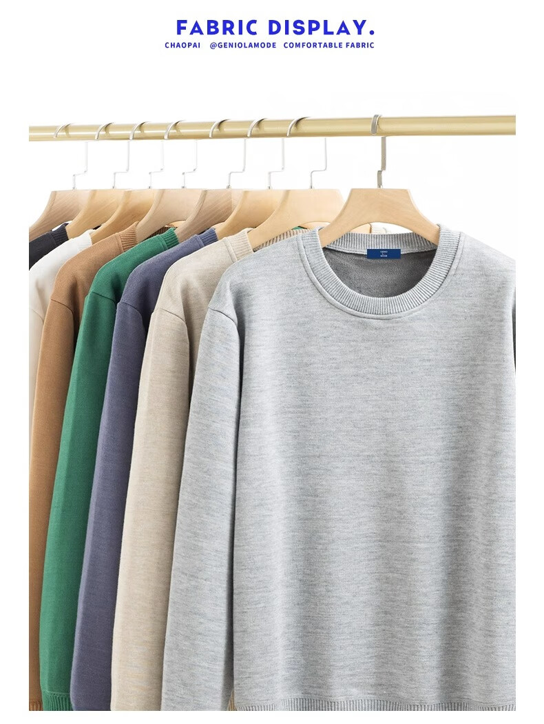 GENIOLAMODE Men's Sweater, Winter Round Neck, Fleece-Lined, Thickened, Warm And Comfortable Knitted Pullover Base Layer Top 8