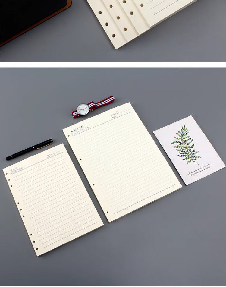 Xutong A5 Loose-Leaf Refill Paper for 6-Hole Notebook, 80 Sheets/160 Pages, Blank Thickened Refill Inner Pages for Notebooks, Meeting Notes Journal 7