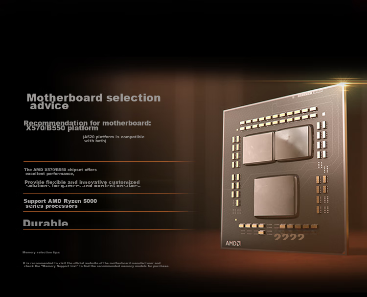 AMD Ryzen 5000 Series Ryzen 5 5500 Processor (R5) 7nm 6-Core 12-Thread Max Boost Clock up to 4.2GHz 65W AM4 Socket Boxed CPU 7