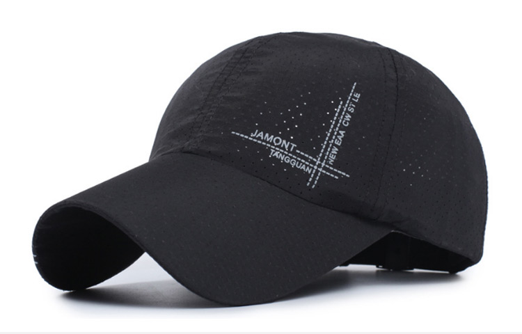 GLO-STORY Baseball Cap for Men, Mesh Quick-Dry Sun Visor Cap MMZ824255 Black 3