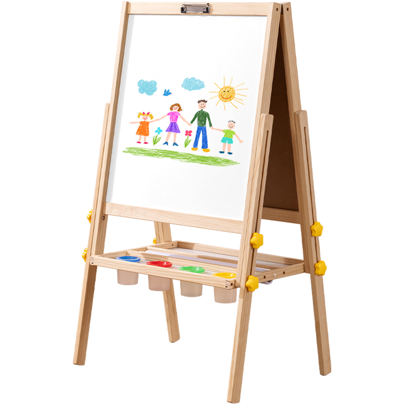Deli Children's Magnetic Blackboard Easel with Adjustable Height, Birthday Gift, Back-To Toy for Boys And Girls MF502