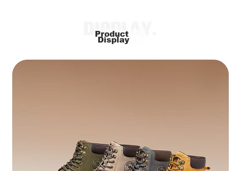 CAMEL [Shanze] Men's Yellow Boots, Fashionable Martin Boots, Casual Work Boots, L14W307636, Gray, Size 39 20