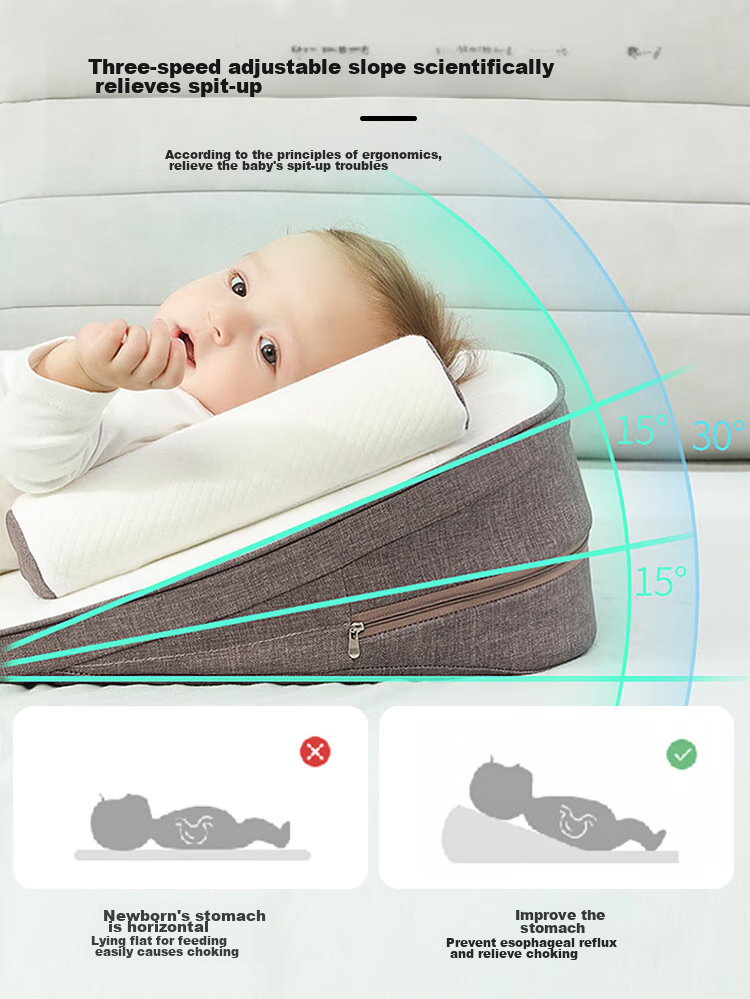 9I9 Baby Anti-Reflux Ramp Pad, Newborn Ramp Pillow for Feeding, Breastfeeding Pillow for Infants, A250 Coffee 4