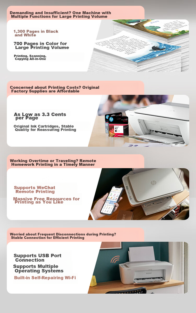 HP DJ 2877 Wireless Color Inkjet Home Printer for Students And Home Use, High-Volume Printing, Scanning, Copying, All-In Multifunctio 2