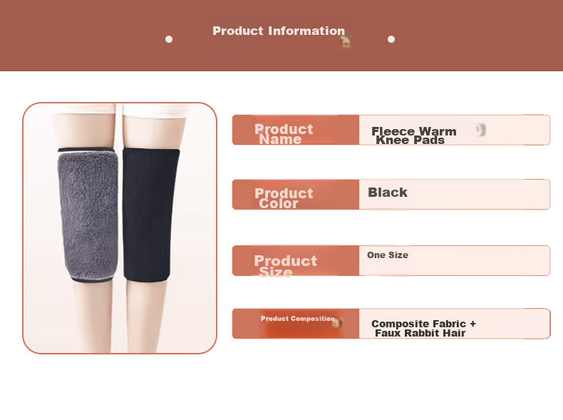 Chidong Knee Pads for Men And Women, Warm Knee Protectors, Cold And Windproof Gear, Fleece-Lined for Elderly, Black, One Size Fits All, Pack of Two 4