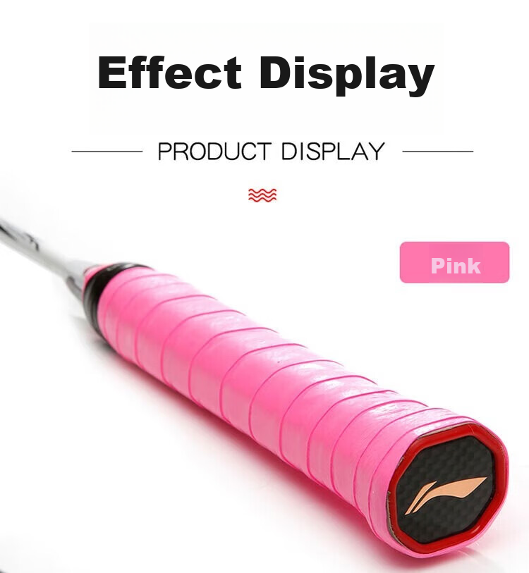 Li-Ning Badminton Grip Tape, Sweat-Absorbing And Non-Slip, GP1000-A, Pack of Ten, Fluorescent Pink 6