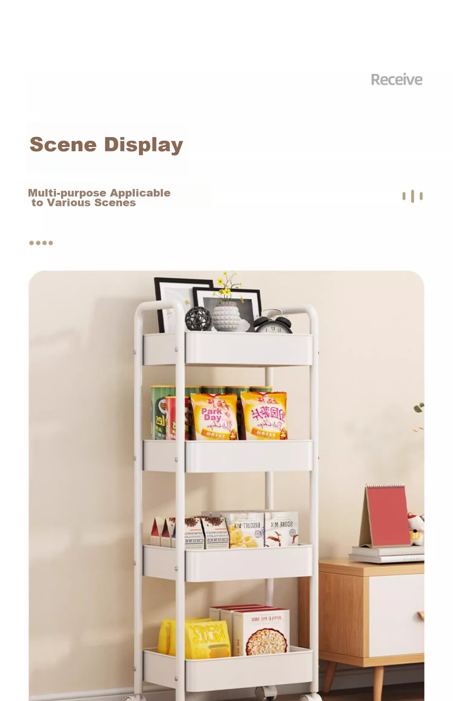 Jiadu Bathroom Storage Rack, Multifunctional Floor-Standing Kitchen Cart, Household Fruit And Vegetable Basket, Multi-Layer Storage Shelf 27