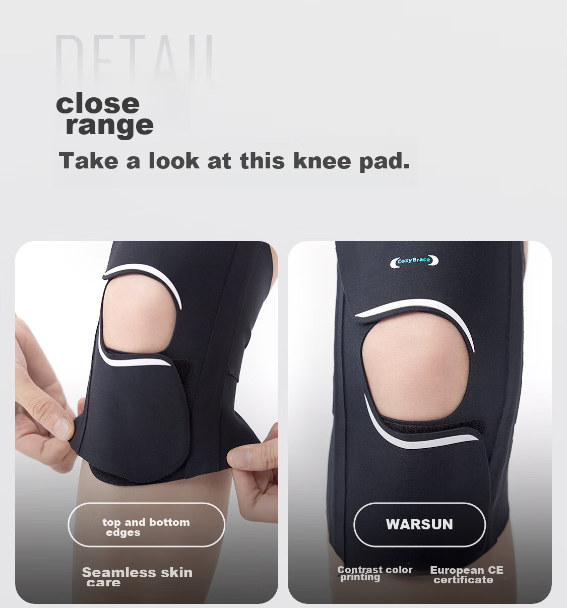Keep Skin-Friendly Bare-Feel Knee Brace for Fitness, Basketball, Running, Jumping Training, Sports Meniscus Knee Protector K-Rox 22