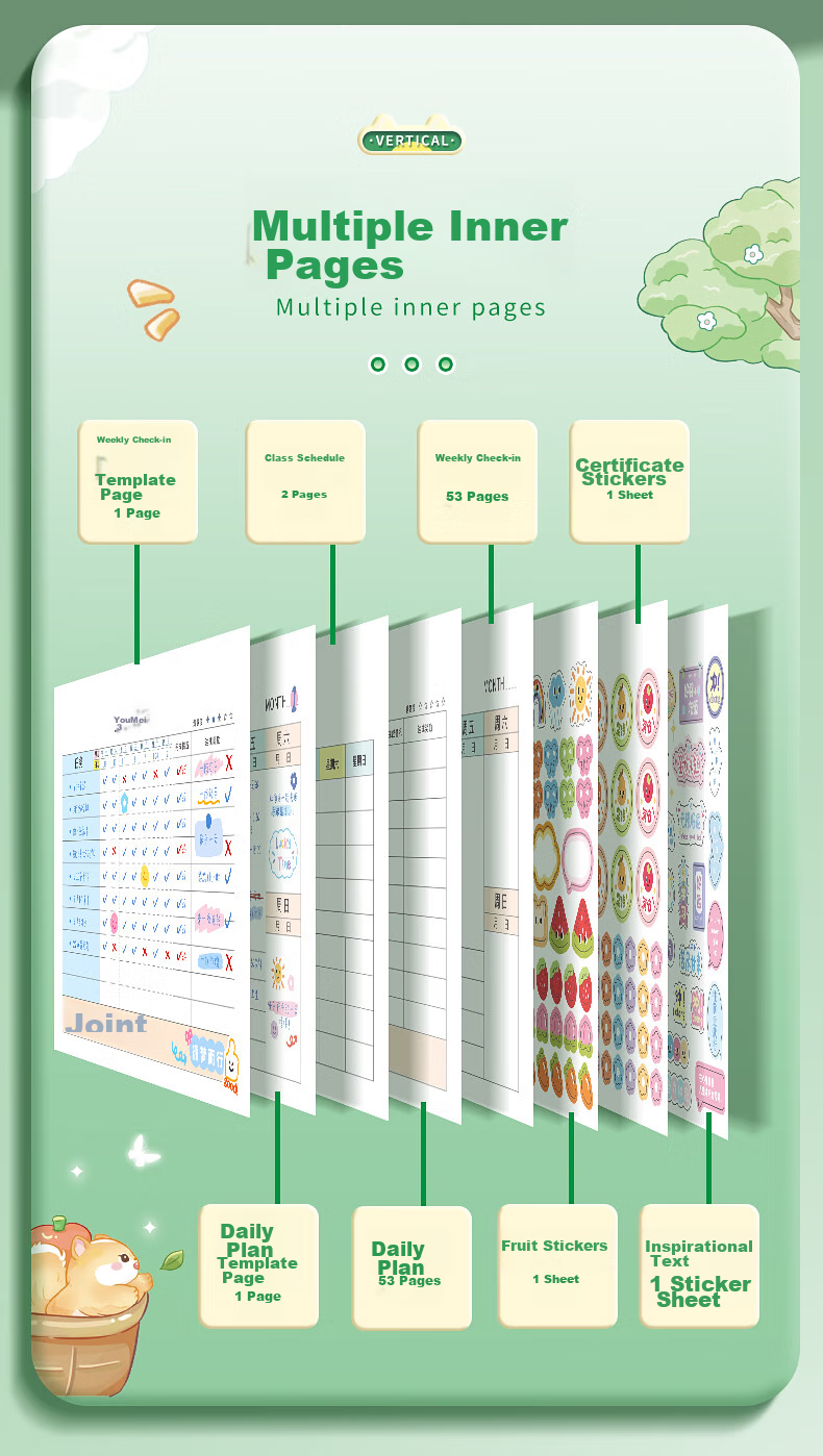 Tianshun Self-Discipline Check-In Book, Study Planner, Good Habit Formation, Time Management, Monthly And Weekly Planning, 2025 Calendar, Winter Vacation Daily Tasks, Elementary School Student Schedule Book - Space Adventure 3