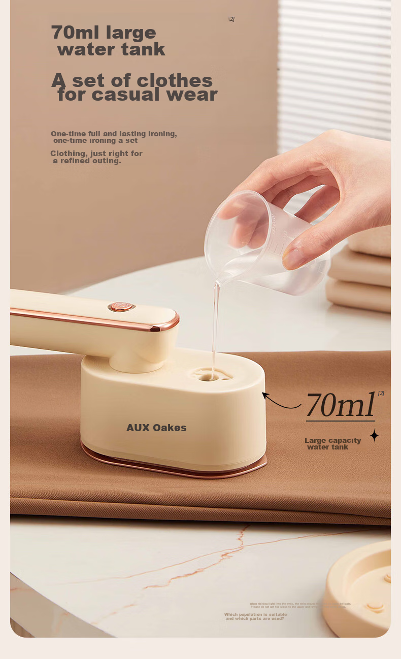 AUX Handheld Garment Steamer, 38g/min High Steam Output, 70ml Water Tank, Home Use Ironing Machine, Compact Electric Iron for Travel And Business Trips, Portable Clothing Steaming Tool, Gift, Group Purchase YD839 18