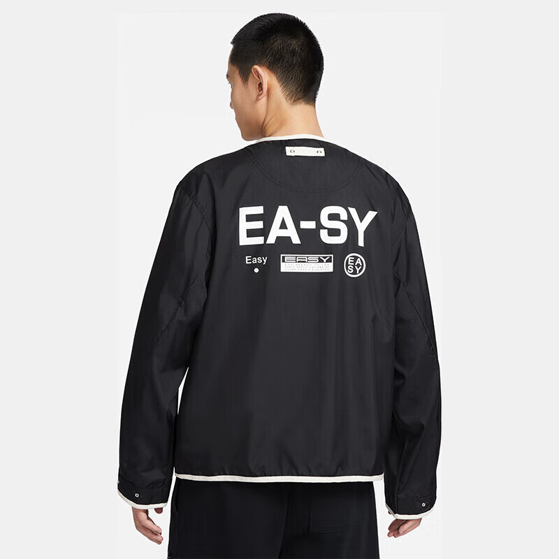 NIKE Men's Spring And Autumn V-Neck Jacket, Casual Sportswear, Trendy Versatile DX0336-010 Black M