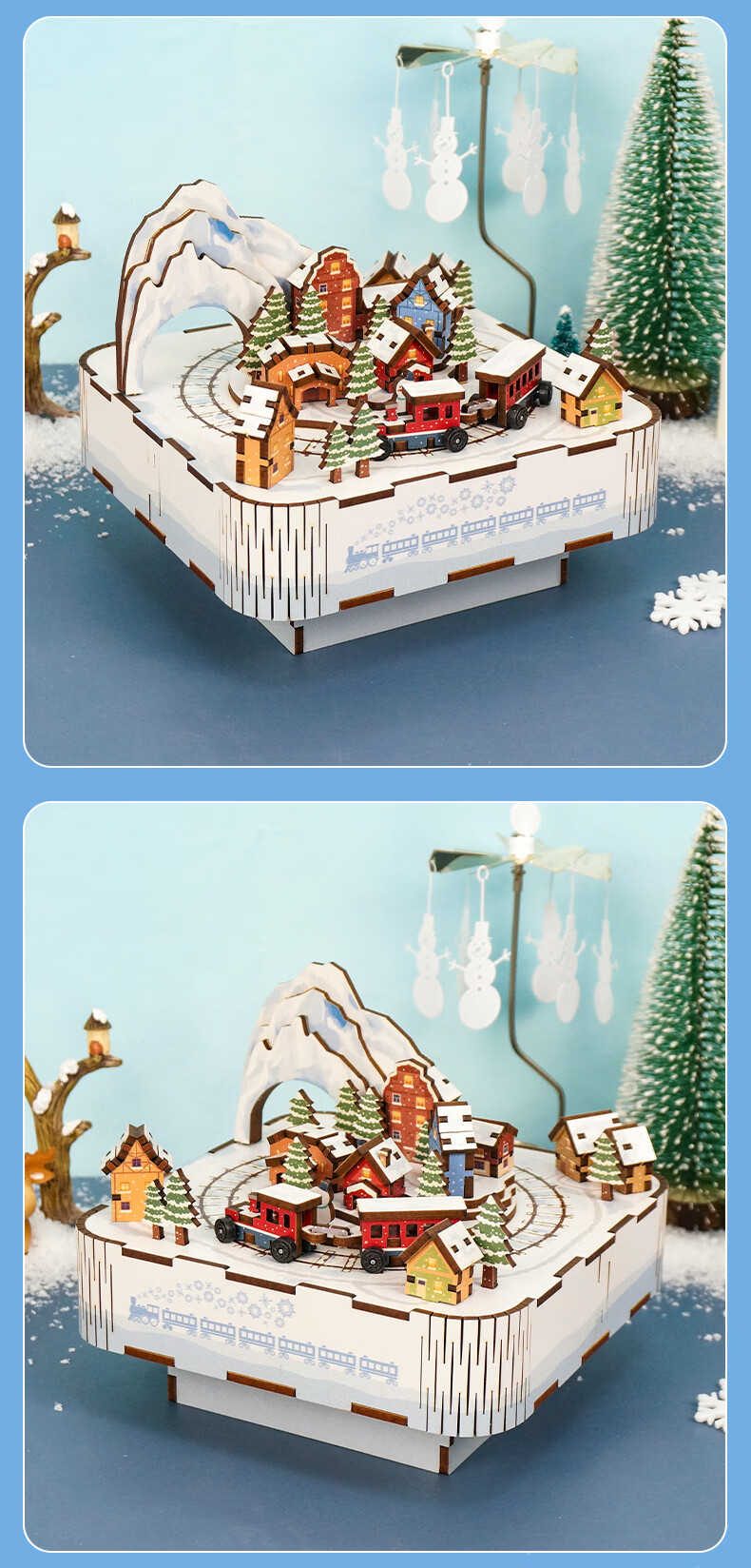 Tongqu Beiguo Lize Train Music Box, Assembly Building Blocks Toy, Musical Puzzle Model Ornament, 3D Puzzle, Birthday Gift 4