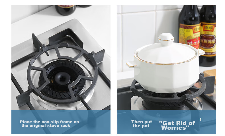 Qijiaoban Gas Stove Stand, Cast Iron Non-Slip Pot Rack with Four Claws, Universal Small Milk Pot Rack, Stove Stand Anti-Slip Support for Gas Stoves 4