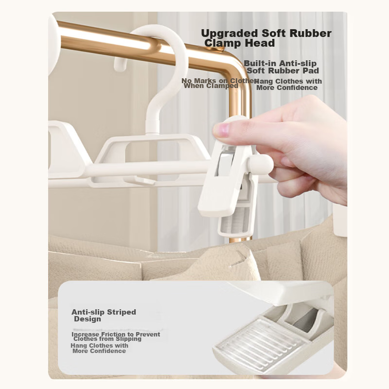 Baoshi Pants Hanger, Non-Slip, Adjustable Drying Rack, Extendable Skirt Hanger, Closet Organizer Clip