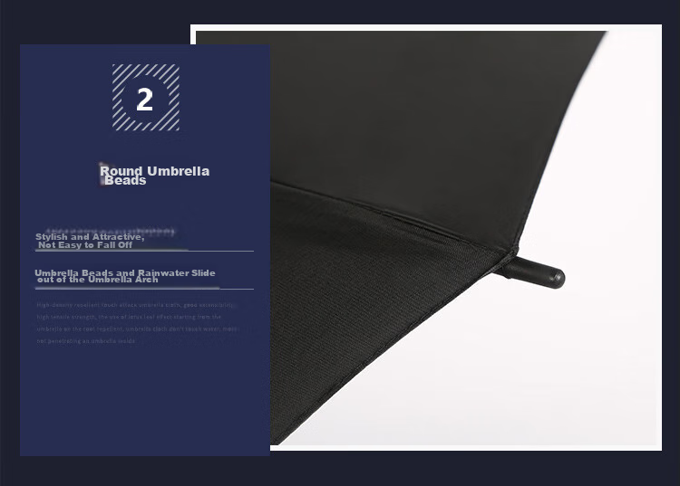 Tiantangshan UV Protection Umbrella with Long Handle, Semi-Automatic Extra-Large 10-Rib Reinforced Business Umbrella, Black 8