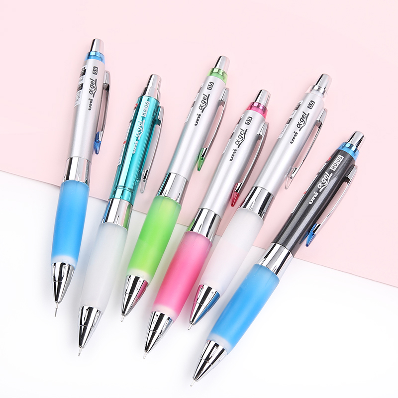Uni Mitsubishi Automatic Lead Soft Rubber Pencil with Wobble Grip for School And Study M5-617GG 0.5mm Silver Barrel Black 1 Piece