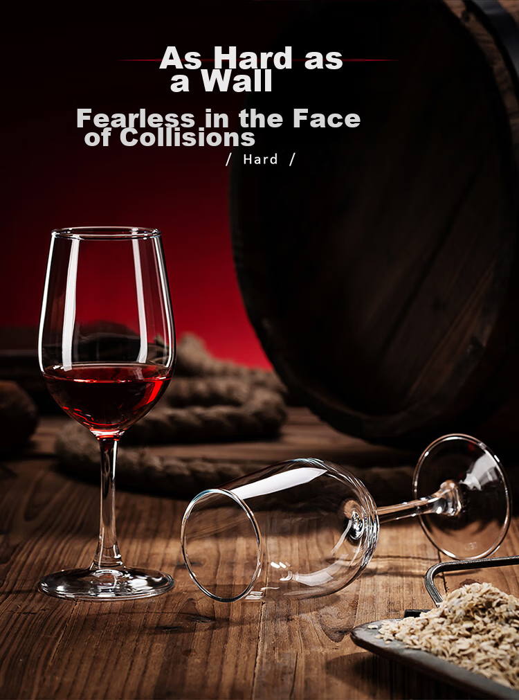 Green Apple Tempered Glass Wine Glasses 520ml*6 Set Sturdy Shatterproof Stemmed Glasses for Red and White Wine 12