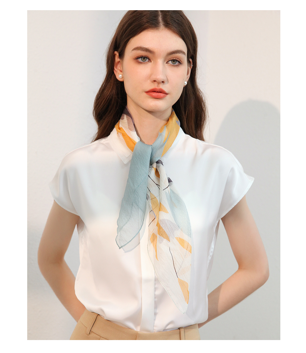 Hangsilu Silk Scarf for Women, Mulberry Silk Scarf, Square Scarf, Pearl Shawl, Birthday And Holiday Gift for Mom 27
