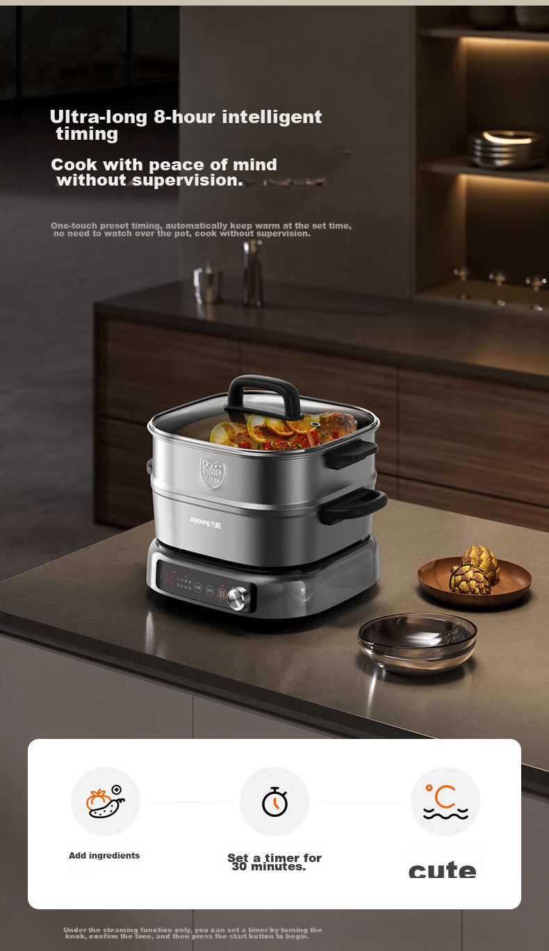 Joyoung Electric Hot Pot, IH Instant Heating, Specialized for Hot Pot, Induction Cooker, Electromagnetic Heating, 2200W, Multifunctional Pot, 6L, Separate Electric Cooking Pot, Dual-Sided Pot, HG60-G855 16