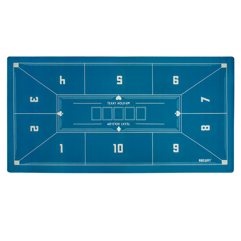 Huasheng Texas Hold'em Poker Table Cloth, Chip Mat, Round Non-Slip Velvet Fabric, Thickened Rubber, 1.8*0.9M, Navy Blue, H-036