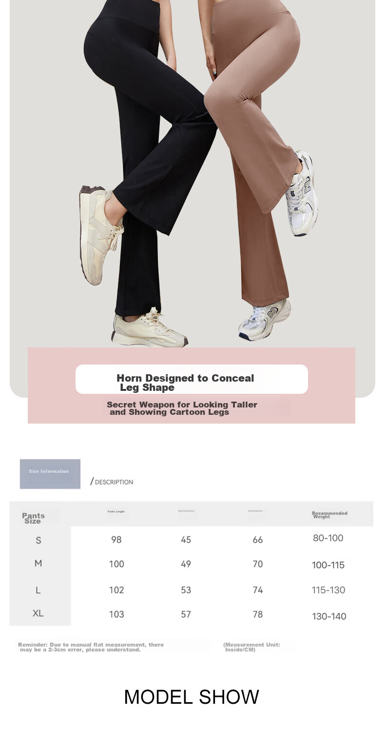 LangSha Flared Pants for Women, Butt-Lifting Yoga Pants, Dance Trousers, Fitness Pants, Casual Pants, Slightly Flared Pants, Slimming Effect, Cocoa Color, XL Size 4
