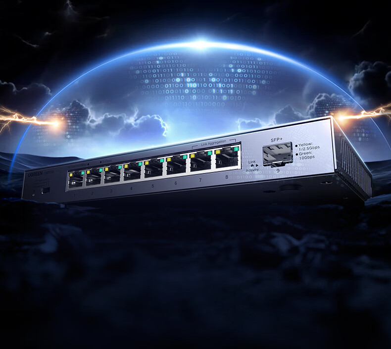UGREEN 8-Port Gigabit Switch, Network Cable Splitter One-To/Two/Four, 4-Port Surveillance Network Converter Switch, Small Enterprise Home HUB Splitter 35499 20