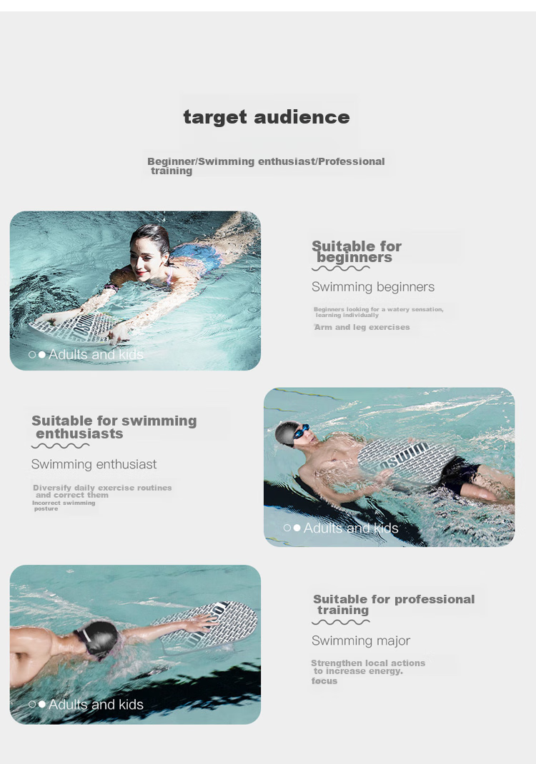 TOSWIM Swimming Training Board Float for Adults Beginners Swimming Equipment Back Float Freestyle Kickboard Deep Black 5