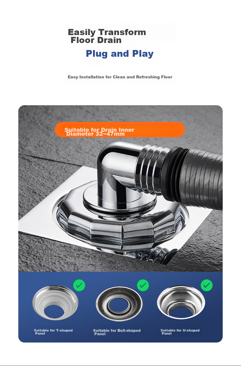 Muvi Washing Machine Drain Connector, Anti-Odor Tee Joint, Two-In Sink Drainage Pipe, Overflow Prevention Special Device 5