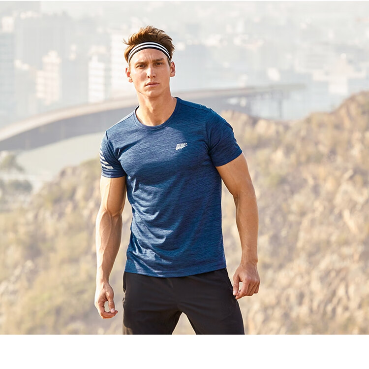 Jordan Men's Short Sleeve T-Shirt Thin Quick-Dry Sports Round Neck Ice Silk Casual Running Fitness Top 15