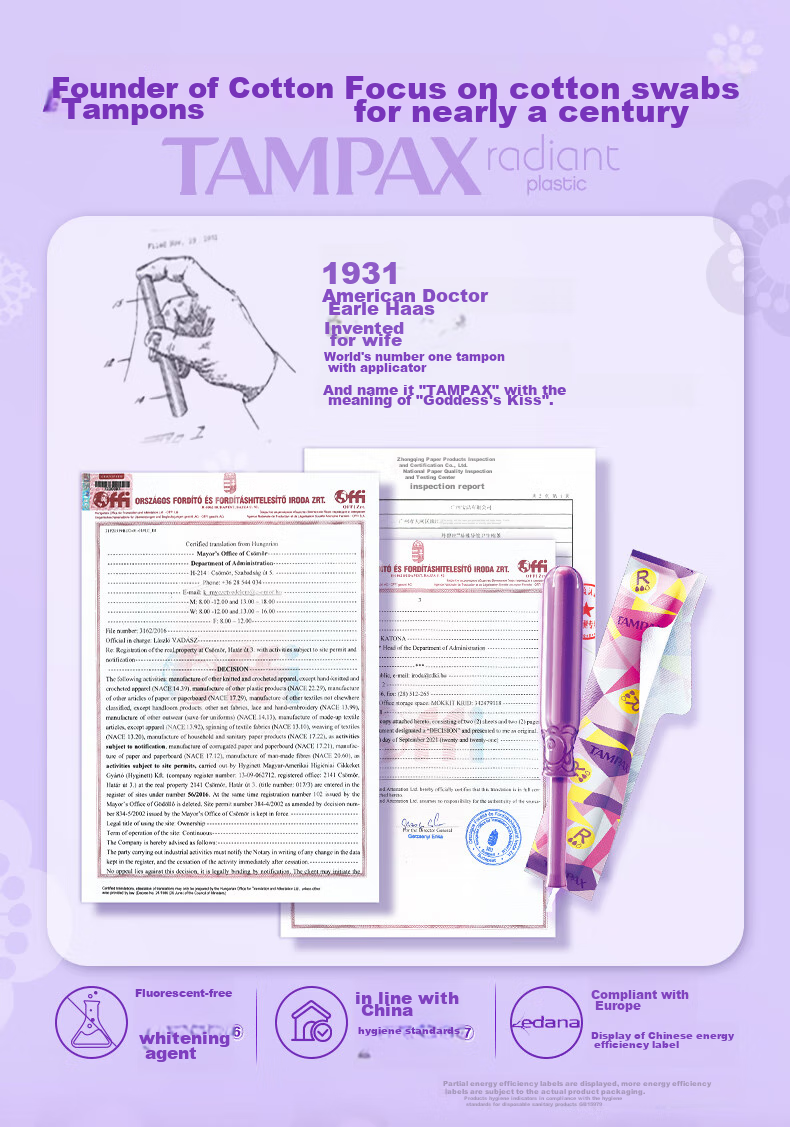 TAMPAX Easy-Insert Long Tampons, High Flow, 16 Count, Built-In Cotton Pads, Sold by JD, Summer Comfort Protectio 6