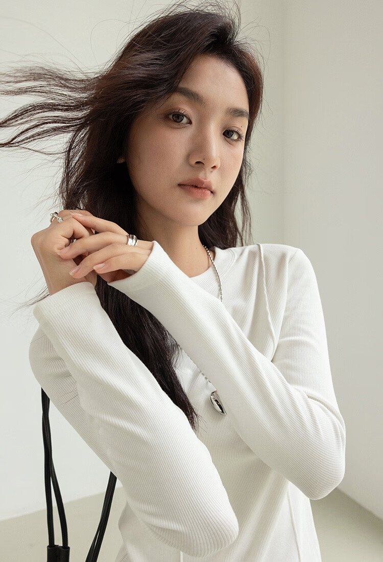 Dme [Soft And Comfortable Inner Layer] Spring And Autumn Versatile Round Neck Base Shirt for Wome 6