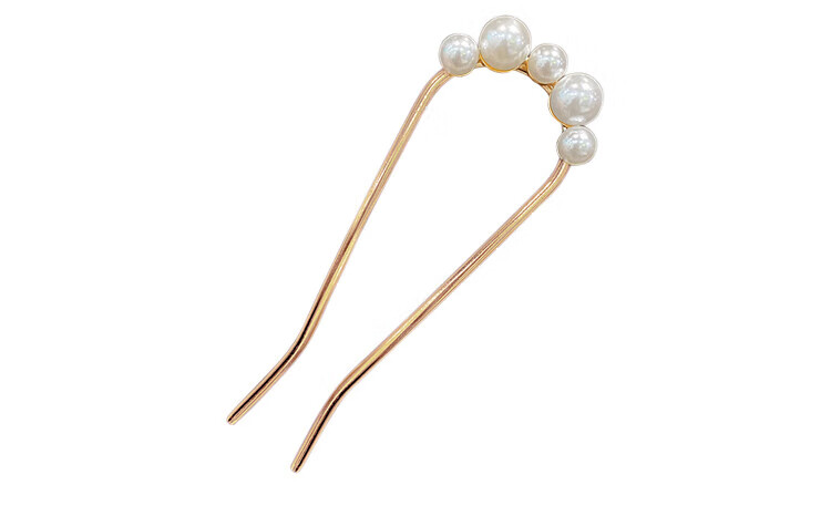 Xiangwan U-Shaped Pearl Hairpin for Women, Simple Hair Stick for Bun Hairstyle, Hair Accessory, Birthday Gift for Girls 2