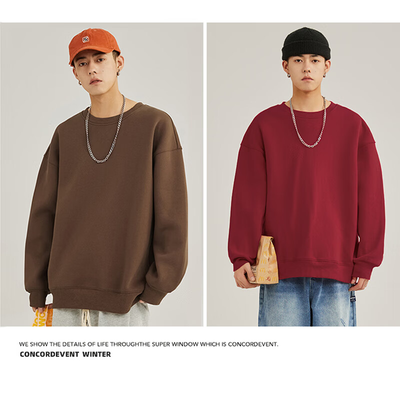 Jeanswest Couple's Sweatshirt, Spring And Autumn Season, 320G Heavyweight Salt-Based Oil Painting Style, Unisex Jacket for Men And Women, C 8