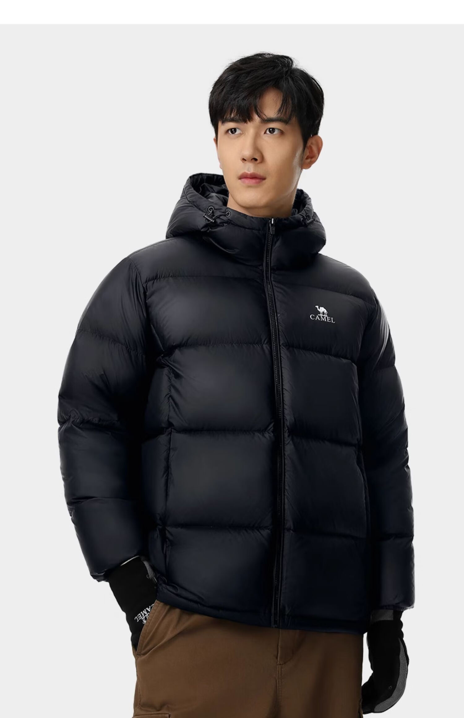CAMEL [Hug] Winter Outdoor Water-Resistant down Jacket, 600 Fill Power, Unisex Thick Hooded Warm Puffer Coat 33