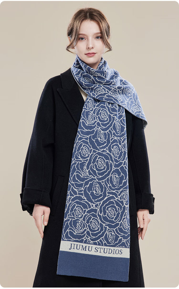 JIUMU Wool Scarf for Women, Autumn And Winter Neck Warmer, Warm Shawl, Gift for Girls Or Mothers, Mid-Autumn Festival Birthday Gift, Gift Box Set 17