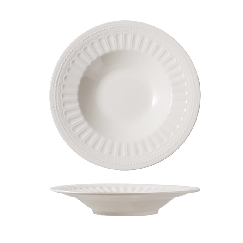 Baijie Ceramic Salad Plates with Sunflower Pattern, 8.5 Inch, Set of 2 for Home Use, Suitable for Salads, Soups, Pasta And Western Cuisine
