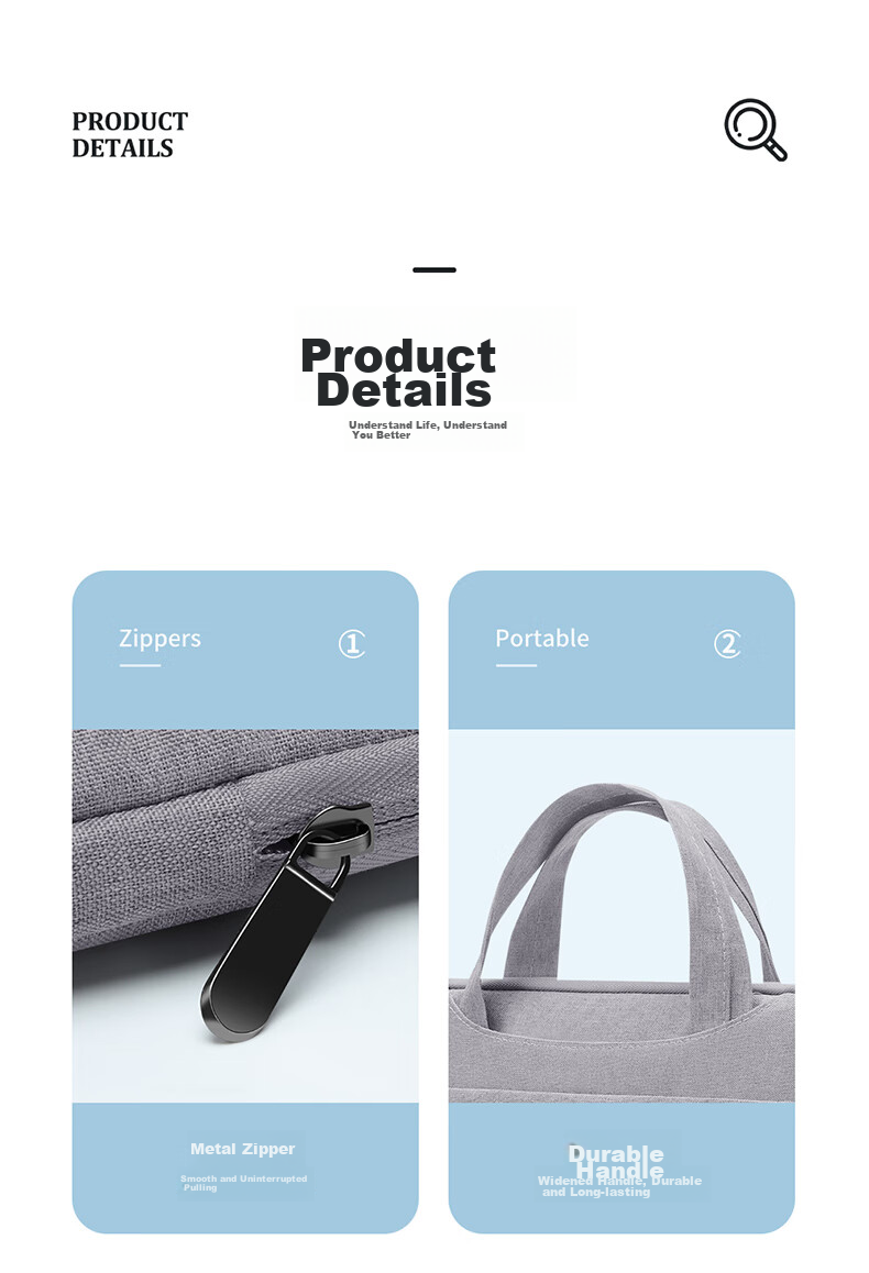 BUBM Laptop Bag, Handheld, 15.6 Inches, Suitable for Men, Compatible with Apple MacBook And Huawei Laptops, Business Laptop Sleeve 13