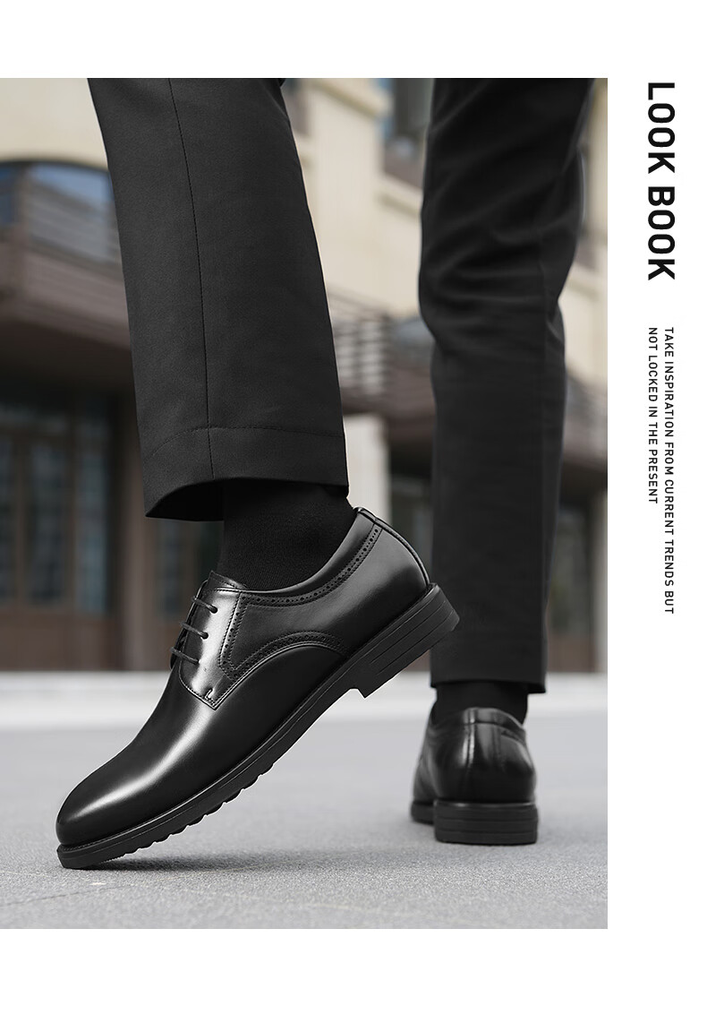 HLA Men's Leather Shoes British Style Business Classic Formal Wedding Groom Shoes HAAPXM1EBA070 Black Size 39 6