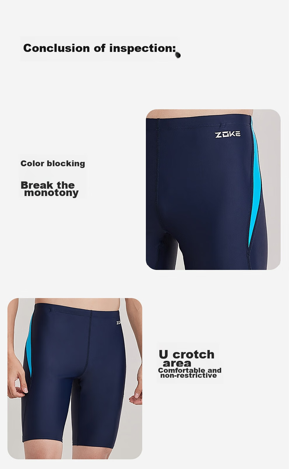 ZOKE ZOKE Men's Swim Shorts, Knee-Length Loose Fit, Athletic Training Quick-Dry Shorts for Men, 122602303, Deep Blue/lake Blue, XL 6