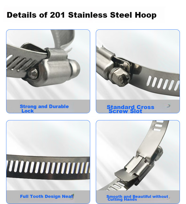 Minhongshi Camera Clamp Bracket, Full Steel Clamp, Stainless Steel Hose Clamp, Electrical Wire Pole Clamp, Stainless Steel Pipe Clamp Ring, Diameter 400MM 4
