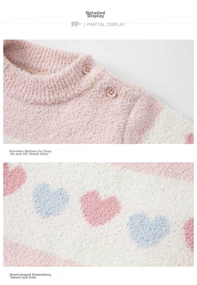 DAVE & BELLA 2021 Autumn Winter Girls' Pullover Sweater Knitted Top Stylish DBZ19832 Pink 100cm 5