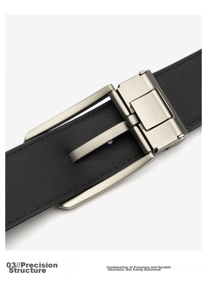Aokang Men's Pin Buckle Leather Belt, Business Cowhide Trouser Belt, Birthday Gift for Husband 8