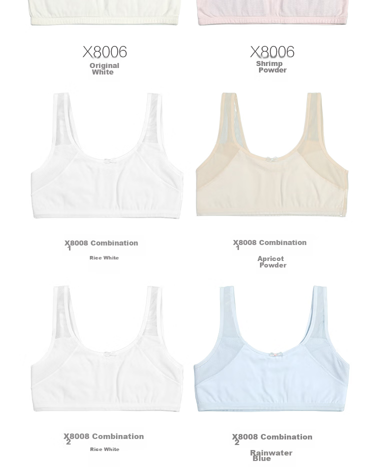 Hodo Girls' Bra, Children's Underwear Vest-Style Brassiere, Thin Mesh Camisole for Puberty And Middle School Students, X8004 155 10