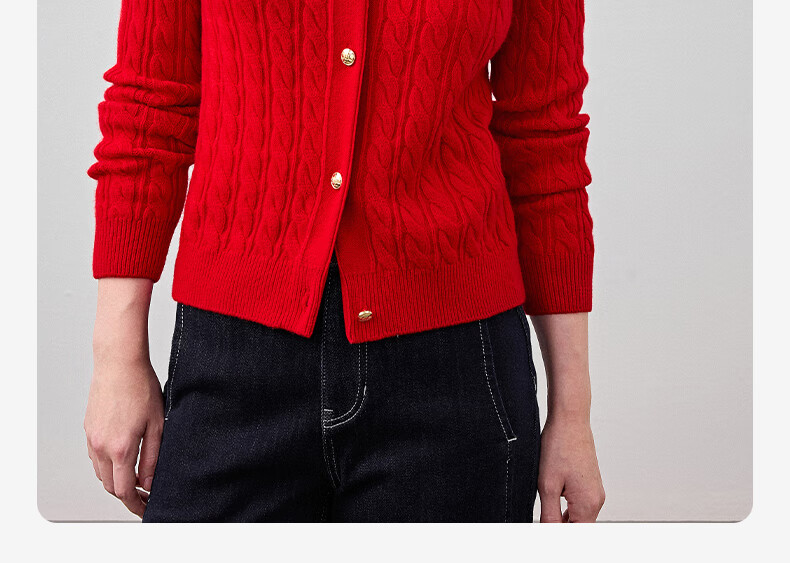 Navigare Italian Small Sailboat Autumn And Winter Women's All-Wool Jacket, Cable Knit Sweater Cardigan 2334094508 M 41