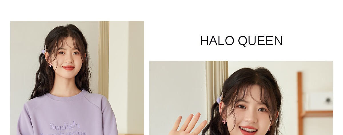 Halo Queen Women's Sweatshirt, Spring And Autumn Round Neck, Letter Print, Fashionable Versatile Comfortable Casual Pullover Top, New Product H143W1028 44