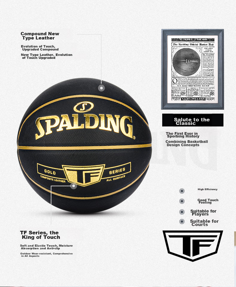 SPALDING Basketball, Marble Print, Wear-Resistant PU, for Adults And Students, Competition Training, Indoor And Outdoor Use, Size 7 Ball, 77-226Y 3